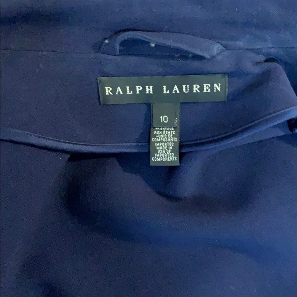 Ralph Lauren navy black label sz 10 crepe motto - Picture 3 of 7